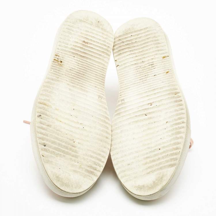 Pre Owned Axel Arigato Light Beige Leather And Suede Low Top Sneakers Size 37