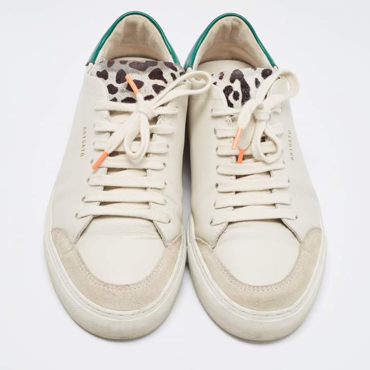 Pre Owned Axel Arigato Beige Leather and Suede Clean Sneakers Size 40