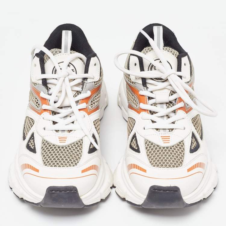 Pre Owned Axel Arigato Tricolor Leather and Mesh Marathon Runner Sneakers Size 38