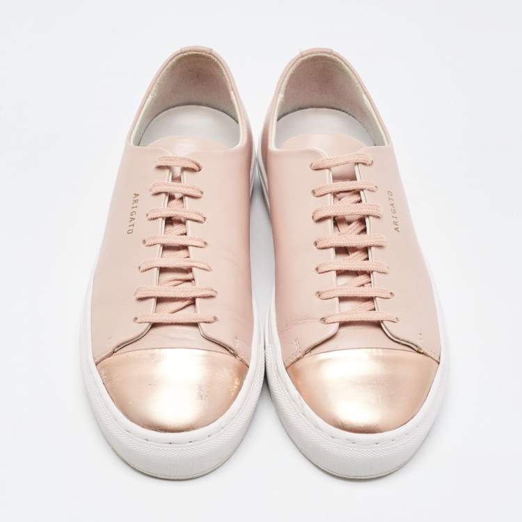 Pre Owned Axel Arigato Pink Leather Clean Low Top Sneakers Size 38
