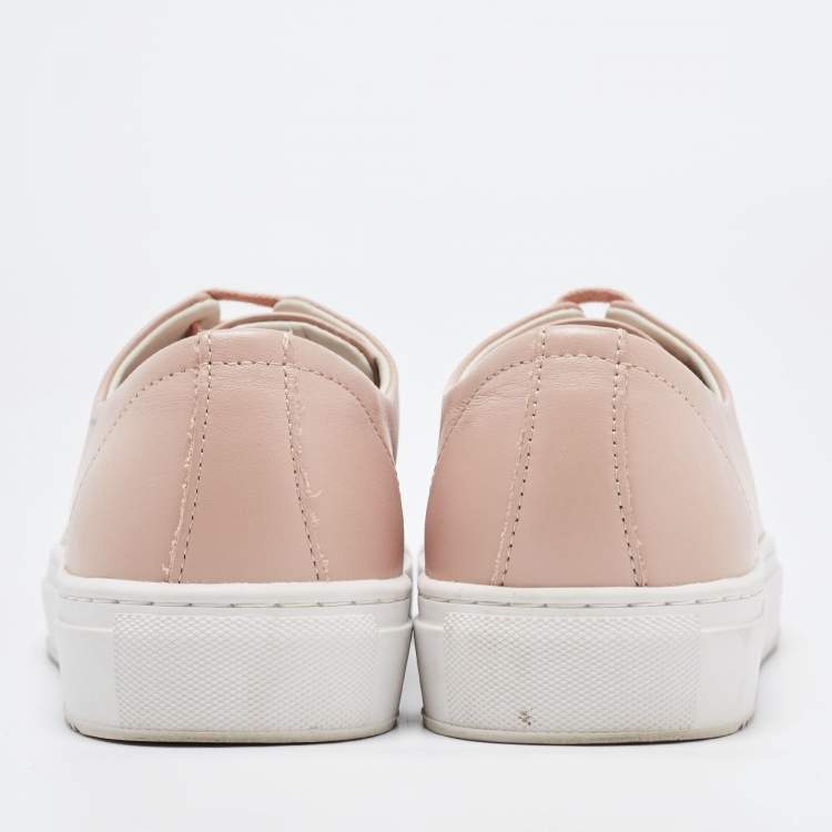 Pre Owned Axel Arigato Pink Leather Clean Low Top Sneakers Size 38