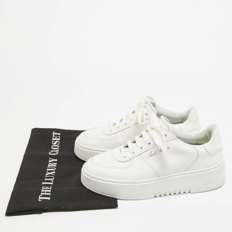 Pre Owned Axel Arigato White Leather Orbit Sneakers Size 37
