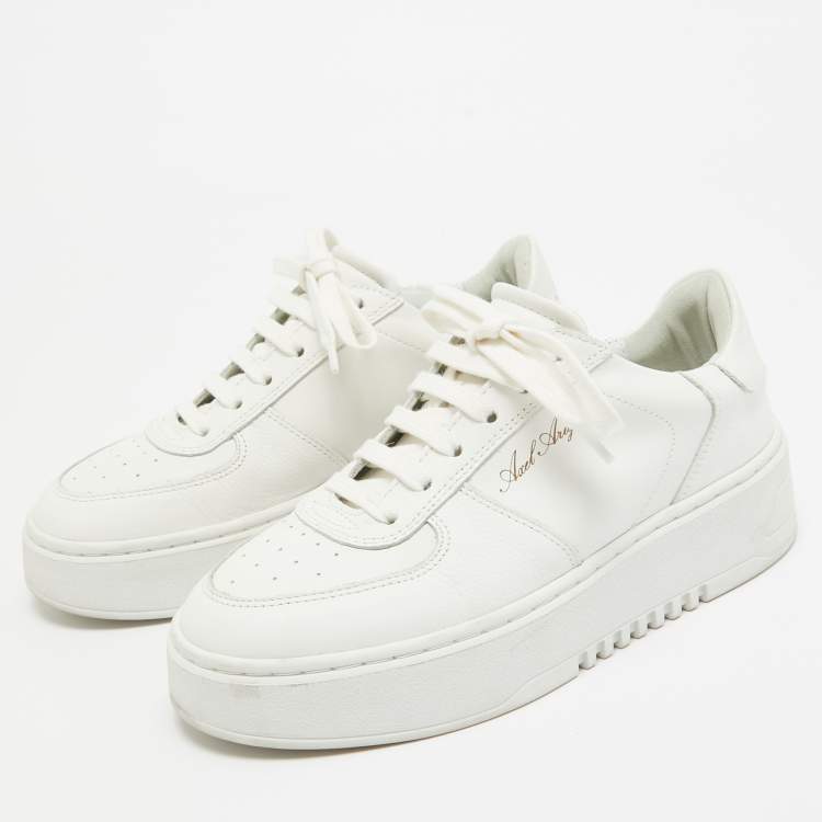 Pre Owned Axel Arigato White Leather Orbit Sneakers Size 37