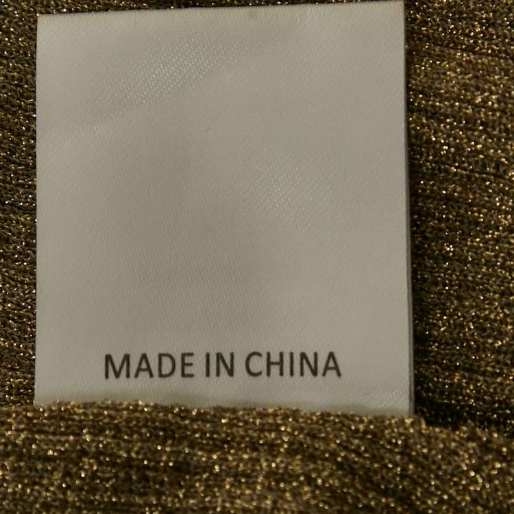 Pre Owned Aya Muse Kei Beige Lurex Knit Maxi Evening Dress XS