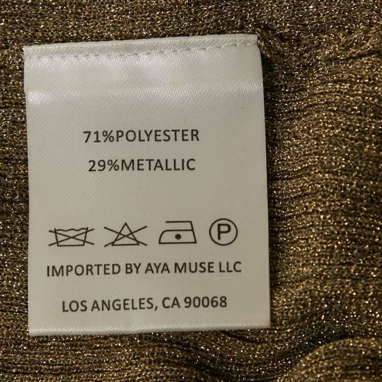 Pre Owned Aya Muse Kei Beige Lurex Knit Maxi Evening Dress XS