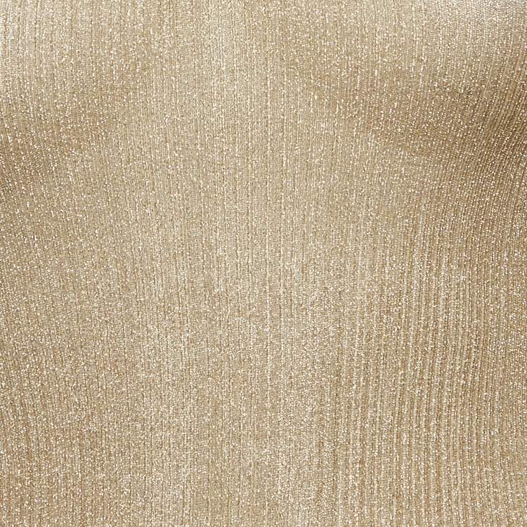 Pre Owned Aya Muse Kei Beige Lurex Knit Maxi Evening Dress XS