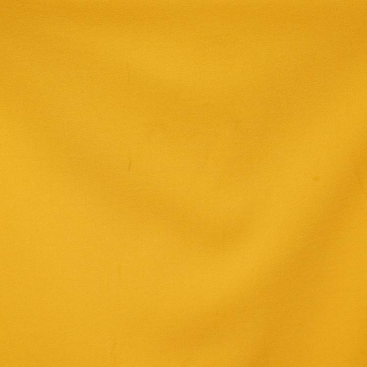 Pre Owned Badgley Mischka Yellow Crepe Puff Sleeve Marigold Gown M