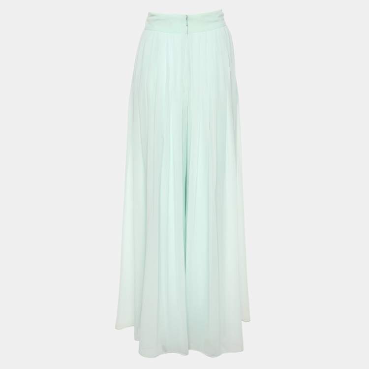 Pre Owned Badgley Mischka Seafoam Green Wide Leg Pants M