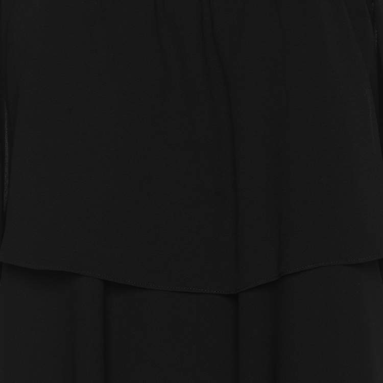 Pre Owned Badgley Mischka Black Crepe Top M