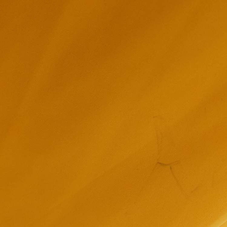 Pre Owned Badgley Mischka Yellow Stretch Crepe Marigold Gown S