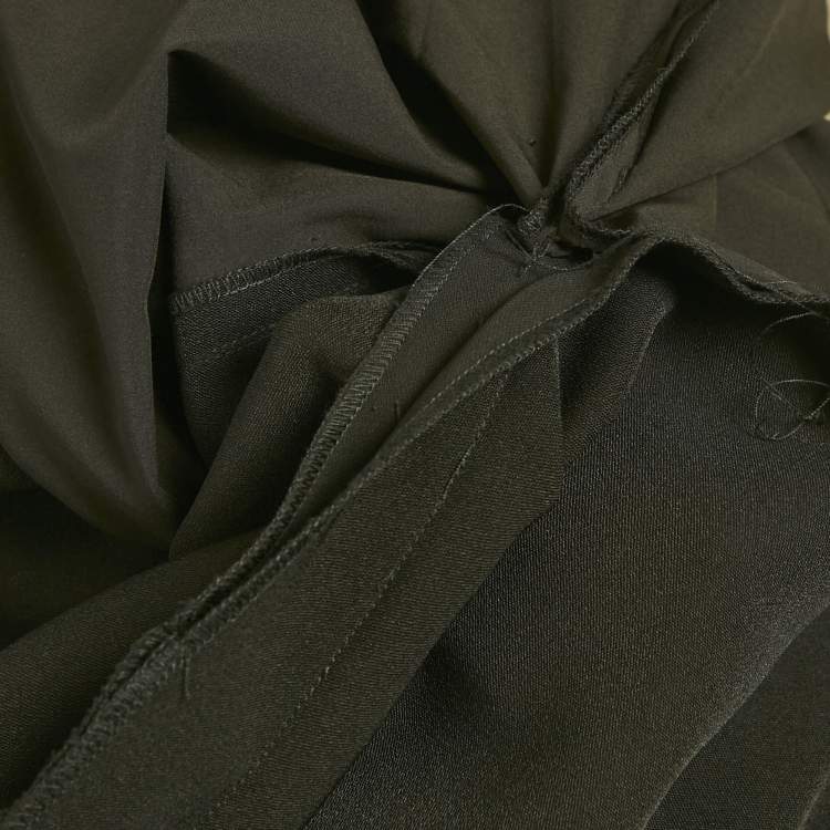 Pre Owned Badgley Mischka Black Embellished Overlay Crepe Gown XL