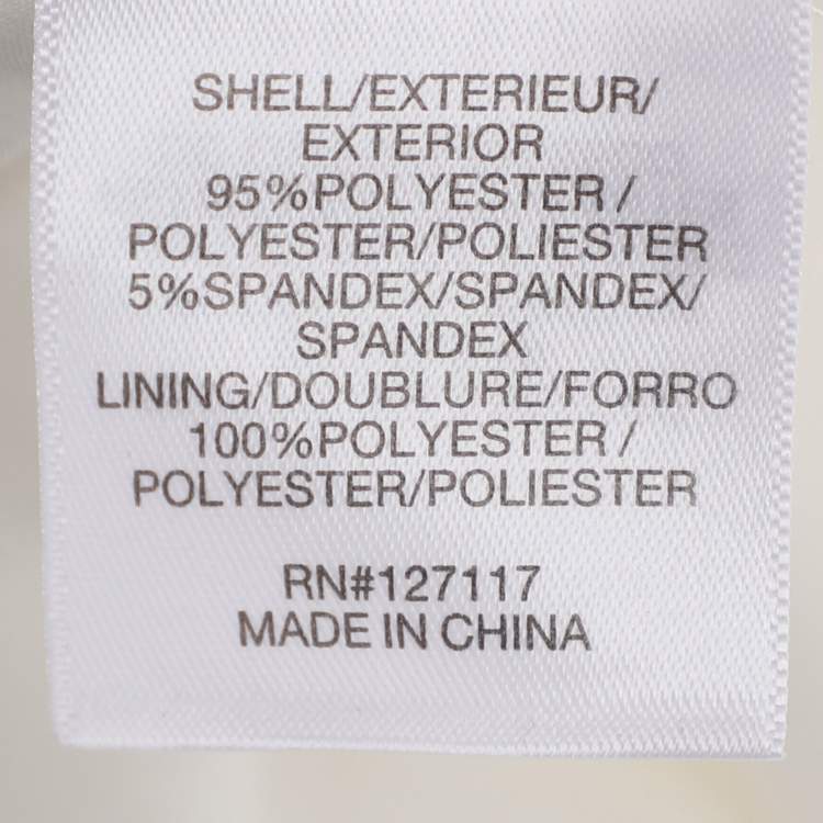 Pre Owned Badgley Mischka White Stretch Crepe Belted Dress S