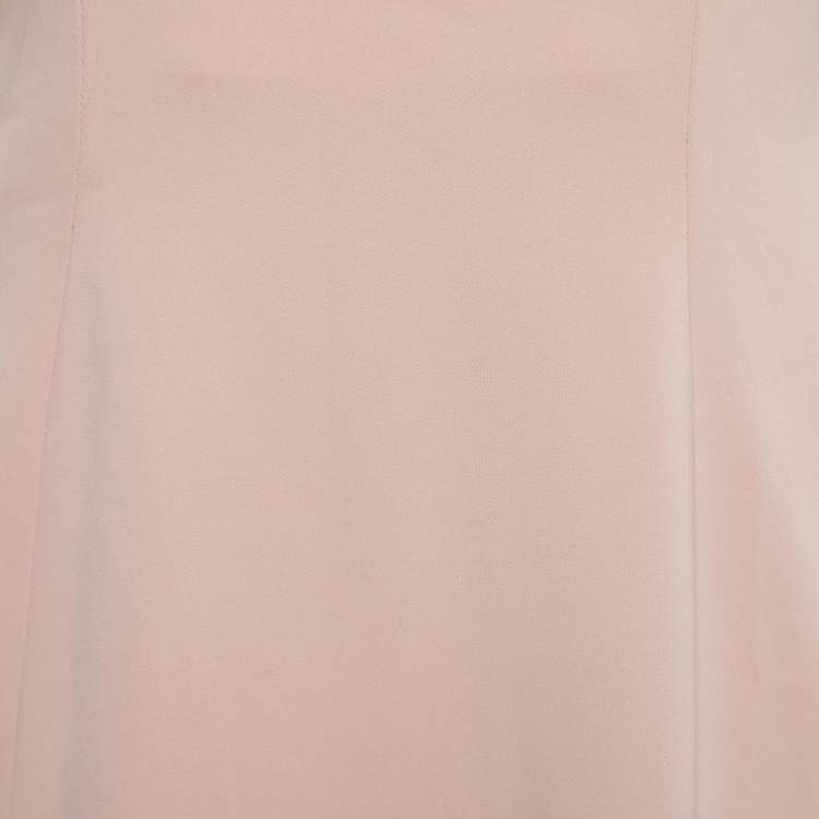 Pre Owned Badgley Mischka Light Pink Embellished Crepe Off Shoulder Gown M