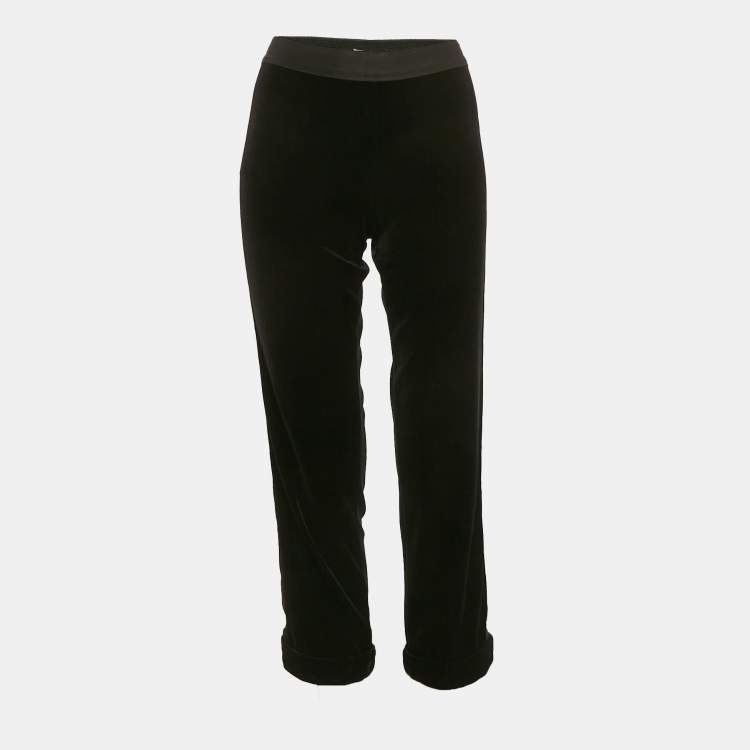 Pre Owned Bailey 44 Black Velvet Side Tape Detail Sabila Ponte Pants M