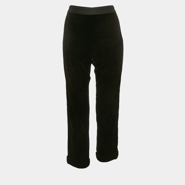 Pre Owned Bailey 44 Black Velvet Side Tape Detail Sabila Ponte Pants M