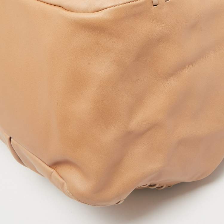 Pre Owned Baldinini Beige Laser Cut Leather Tote