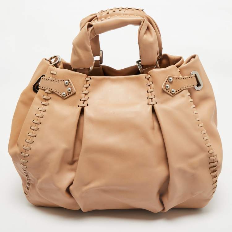 Pre Owned Baldinini Beige Laser Cut Leather Tote