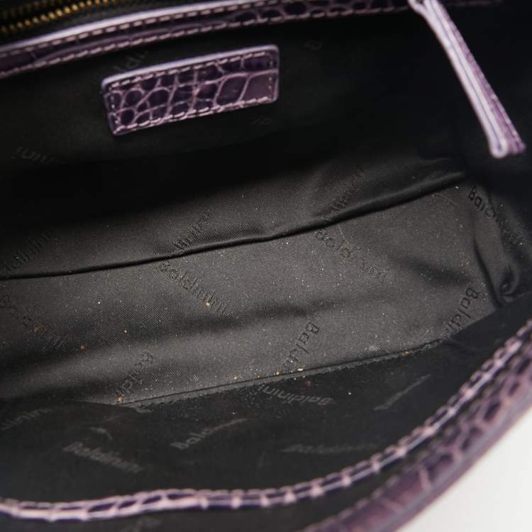 Pre Owned Baldinini Purple/Pink Alligator Top Handle Bag