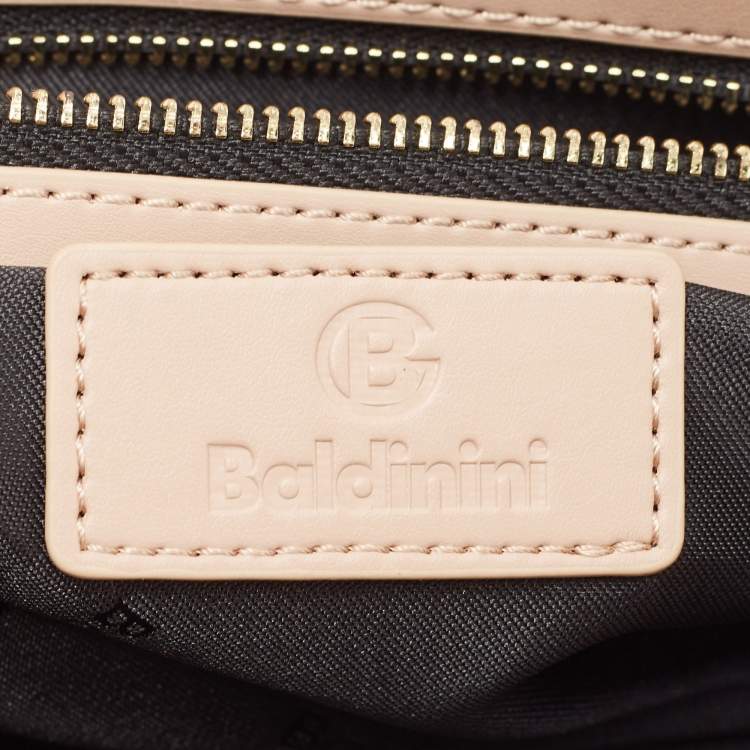 Pre Owned Baldinini Beige Leather Studded Flap Shoulder Bag