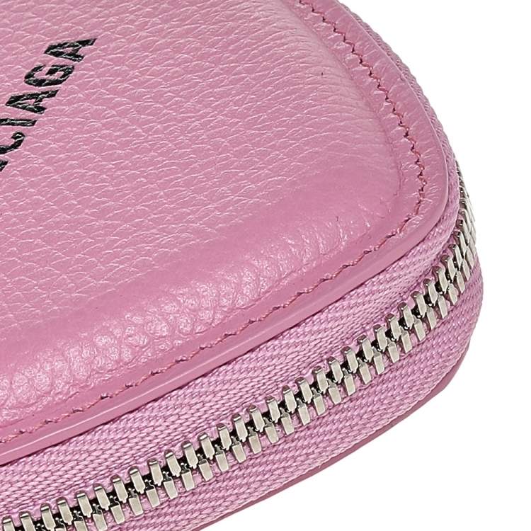 Pre Owned Balenciaga Pink Leather Cash Heart Mirror Case