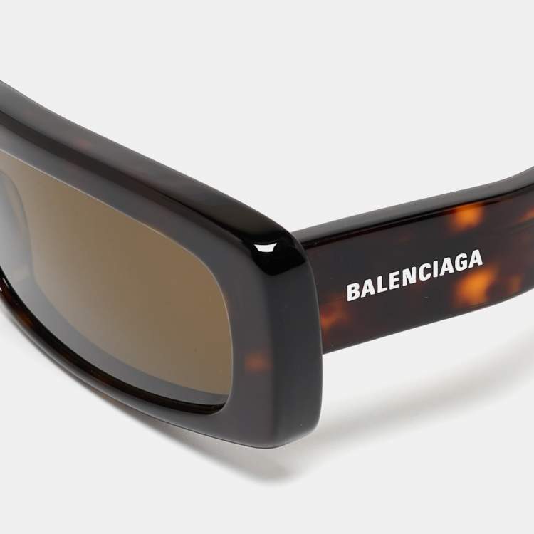 Pre Owned Balenciaga Brown BB0286S Rectangle Sunglasses
