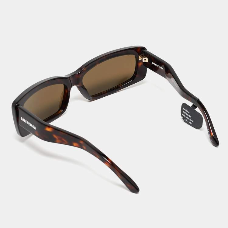 Pre Owned Balenciaga Brown BB0286S Rectangle Sunglasses