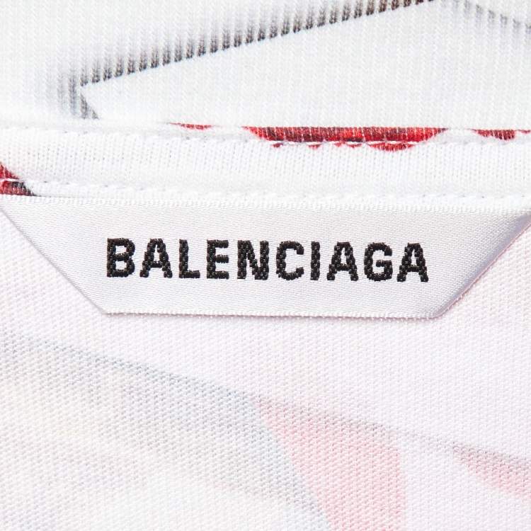 Pre Owned Balenciaga Multicolor Graphic Print Knit Top and Leggings Set XL