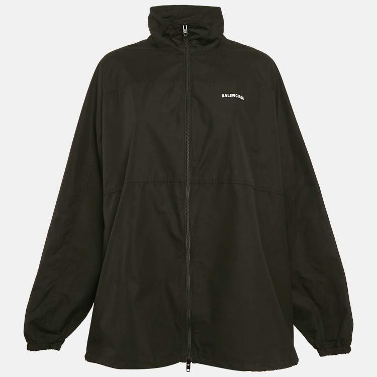 Pre Owned Balenciaga Black Cotton Oversized Zip-Up Jacket S