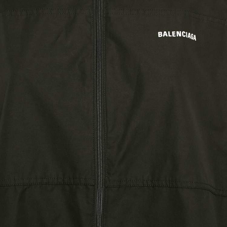 Pre Owned Balenciaga Black Cotton Oversized Zip-Up Jacket S