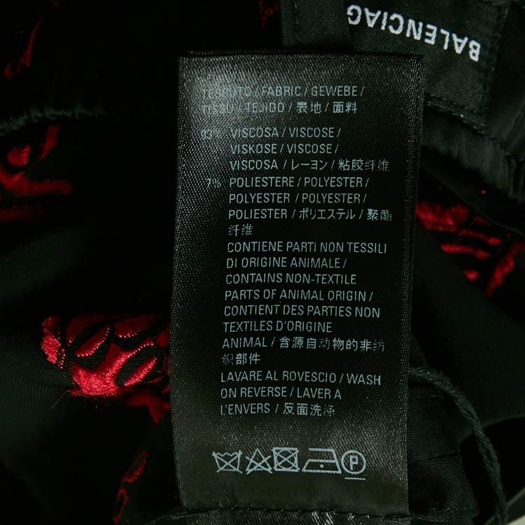 Pre Owned Balenciaga Homewear Black Fil Coupe Logo Satin Pyjama Pants S