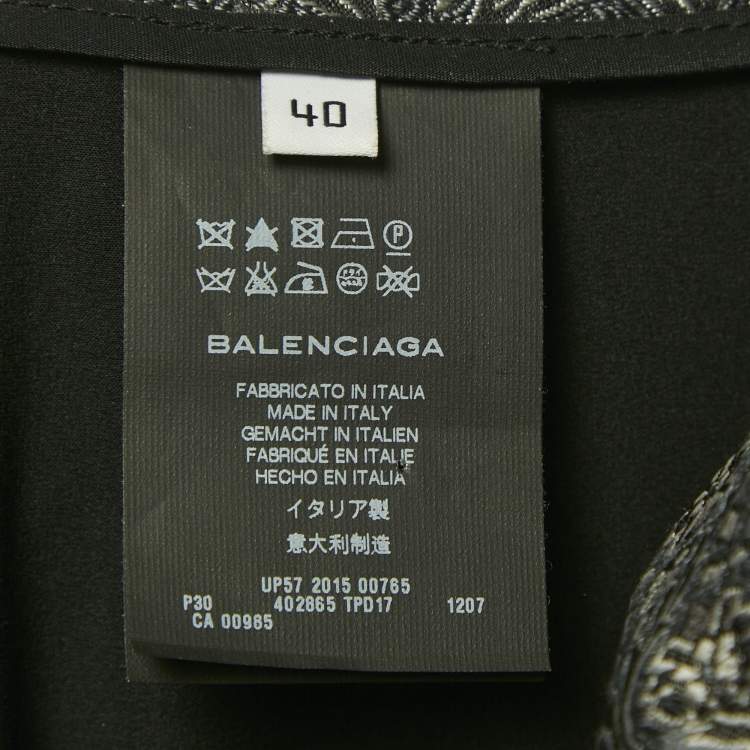 Pre Owned Balenciaga Multicolor Brocade Silk Tapered Leg Cropped Trousers M