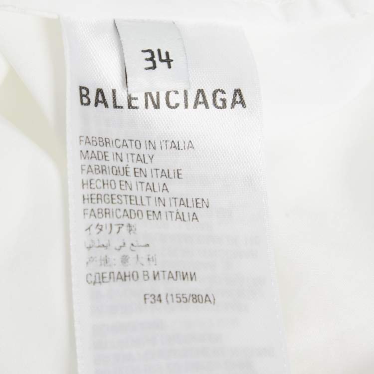 Pre Owned Balenciaga White Cotton Knotted Vareuse Shirt S