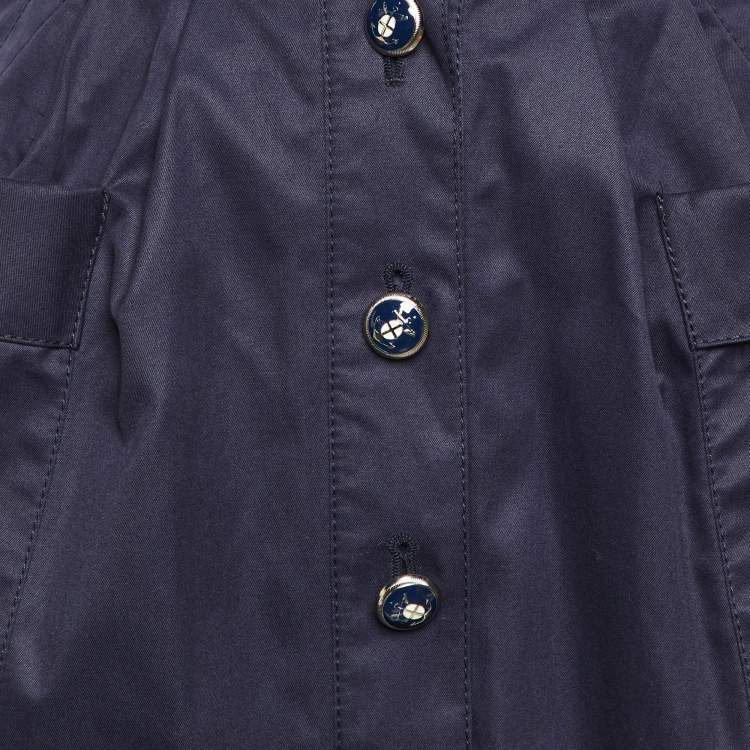 Pre Owned Balenciaga Navy Blue Cotton Mini Skirt M