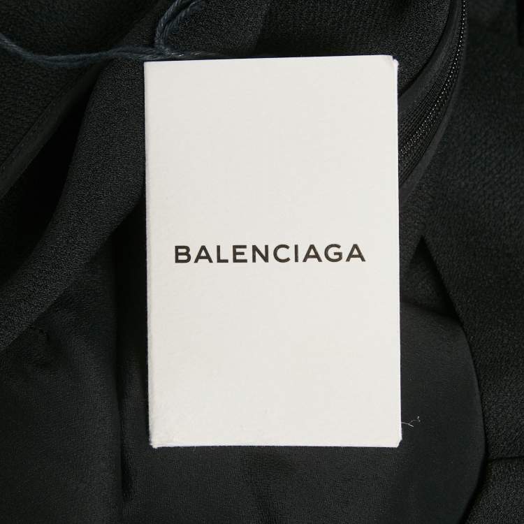 Pre Owned Balenciaga Black Crepe Shift Dress M
