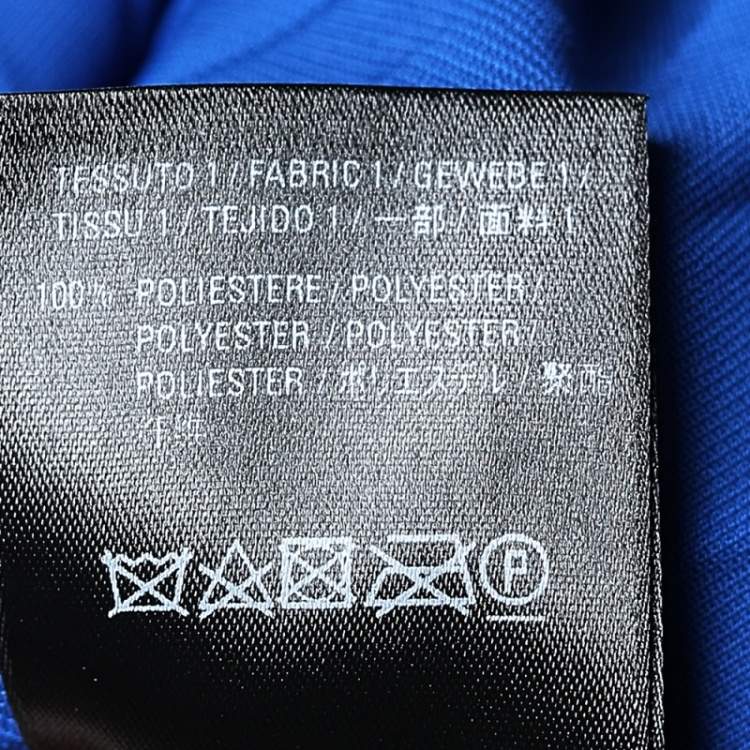 Pre Owned Balenciaga Blue Crepe Overlay Detailed Pleated Skirt M