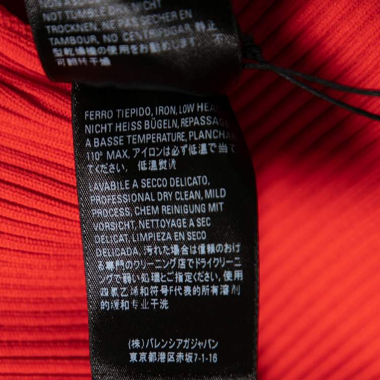 Pre Owned Balenciaga Red Logo Allover Knitwear Turtleneck Top XL