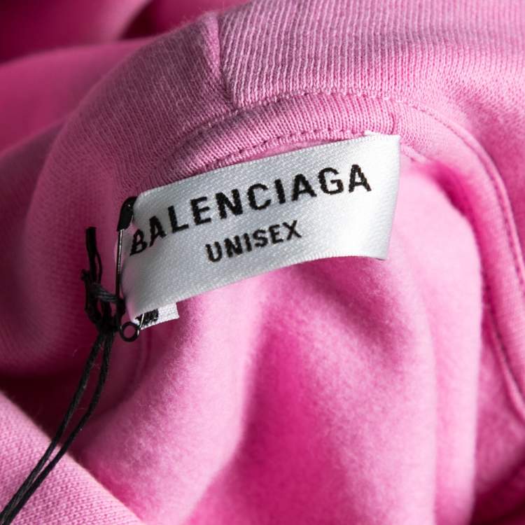 Pre Owned Balenciaga Pink Cotton World Food Programme Logo Printed Hoodie XS