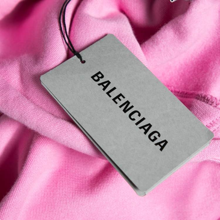Pre Owned Balenciaga Pink Cotton World Food Programme Logo Printed Hoodie XS