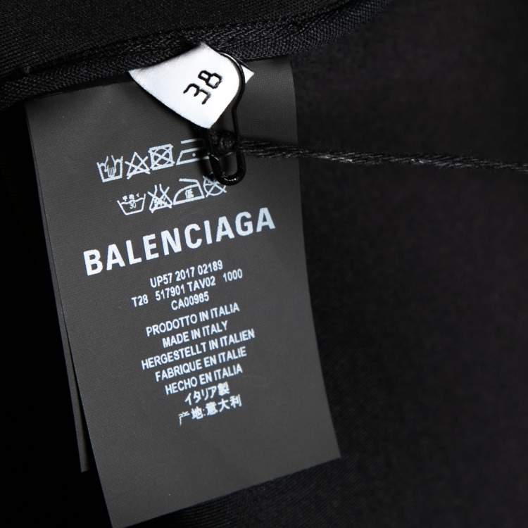 Pre Owned Balenciaga Black Perforated Neoprene Piaf Top M