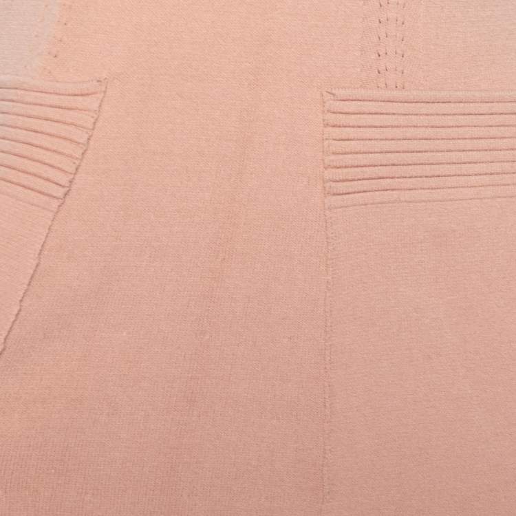 Pre Owned Balenciaga Peach Knit Pocketed Sleeveless Dress M