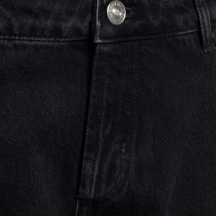 Pre Owned Balenciaga Black Stonewash Denim Wide Leg  Jeans L