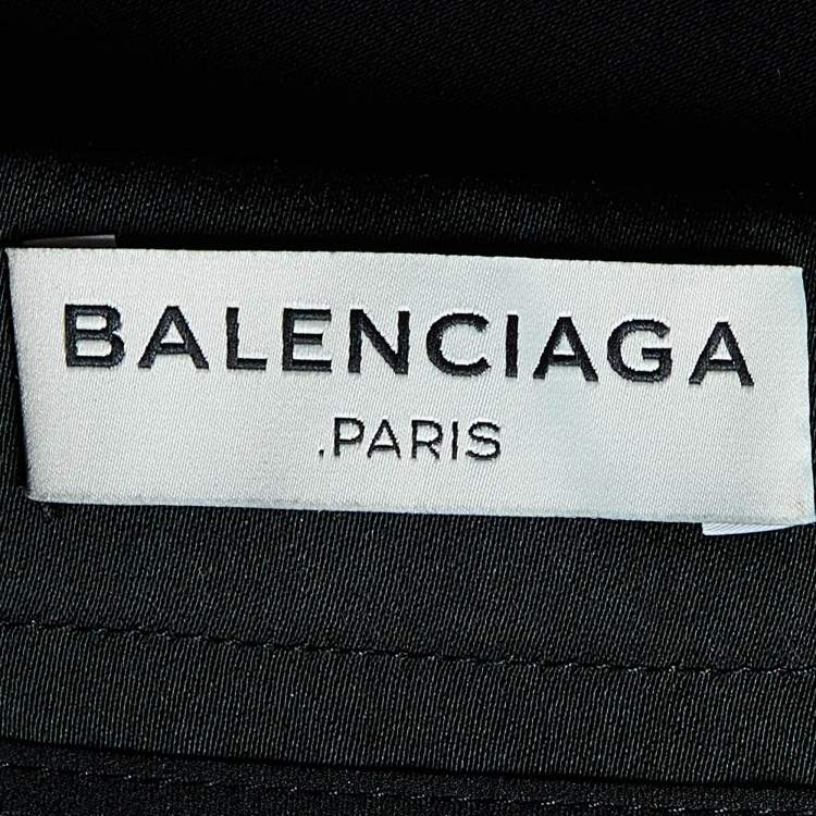 Pre Owned Balenciaga Black Jersey Laser Cut Detail Mini Skirt S