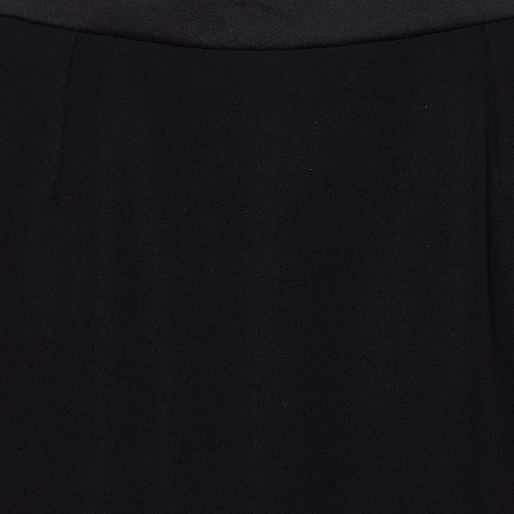 Pre Owned Balenciaga Black Jersey Laser Cut Detail Mini Skirt S