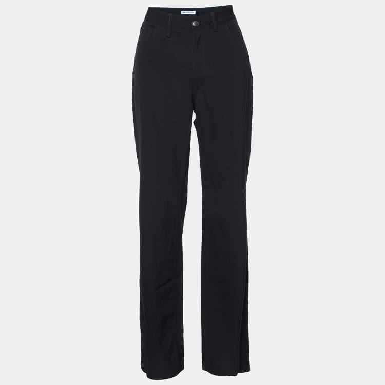 Pre Owned Balenciaga Black Wool Flared Trousers S/Waist 30"