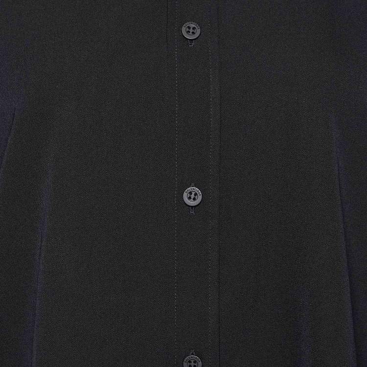 Pre Owned Balenciaga Black Wool Button Front Oversized Shirt XS 