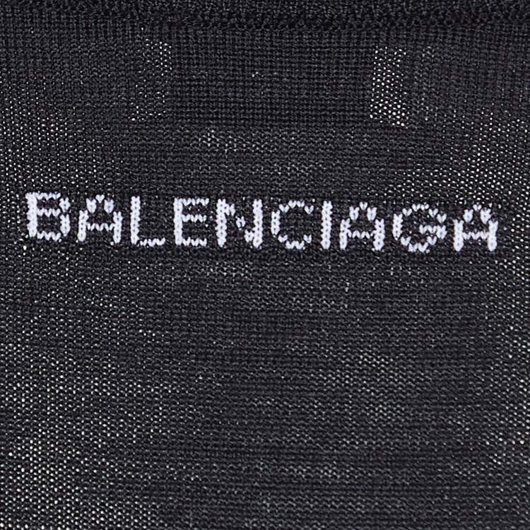 Pre Owned Balenciaga Black Wool Knit Crew Neck Sweater L