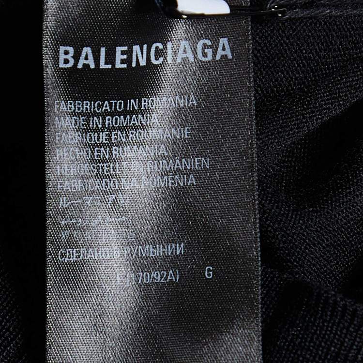 Pre Owned Balenciaga Black Wool Knit Crew Neck Sweater L