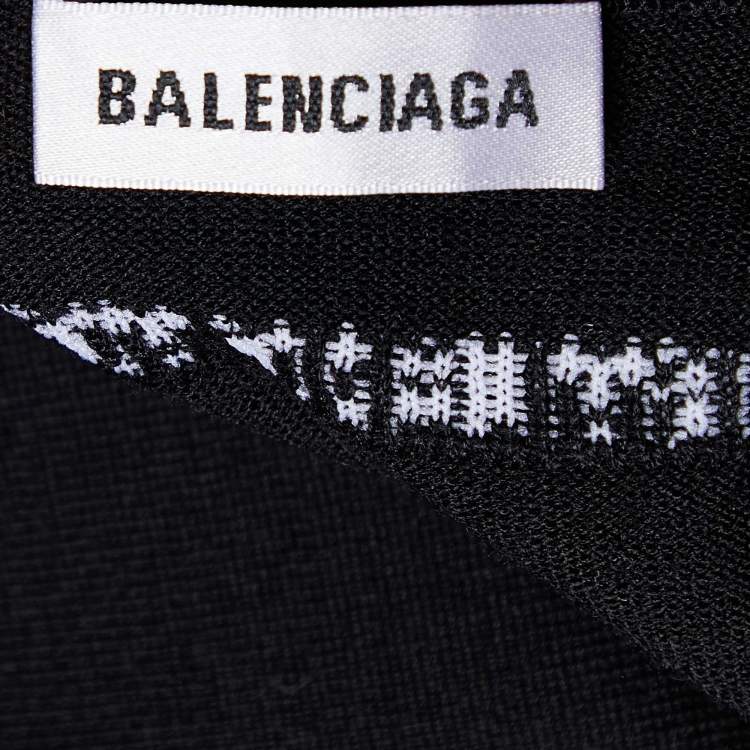 Pre Owned Balenciaga Black Wool Knit Crew Neck Sweater L