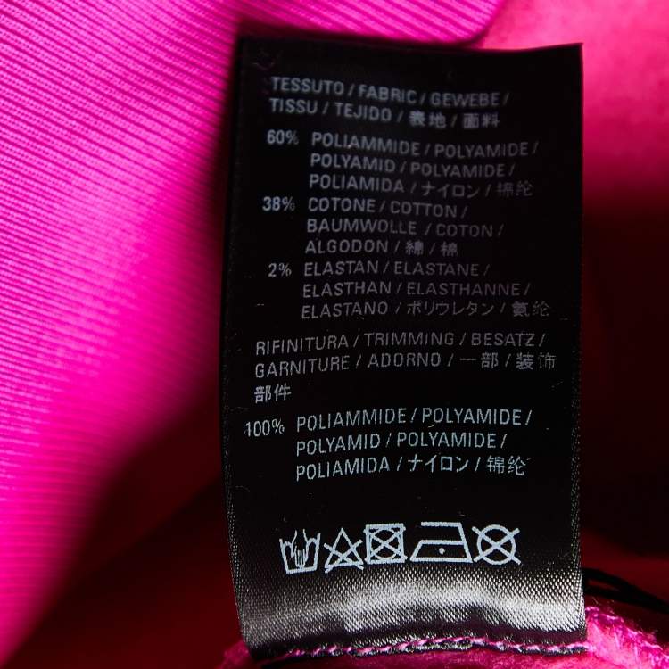 Pre Owned Balenciaga Neon Pink Logo Print Jersey Oversized Hoodie XS