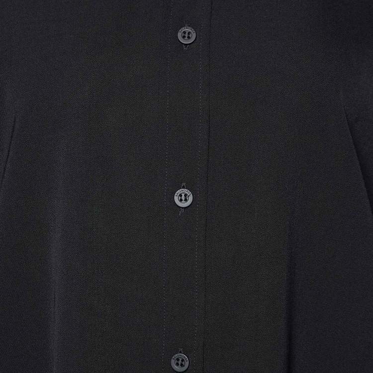 Pre Owned Balenciaga Black Wool Button Front Oversized Shirt XS